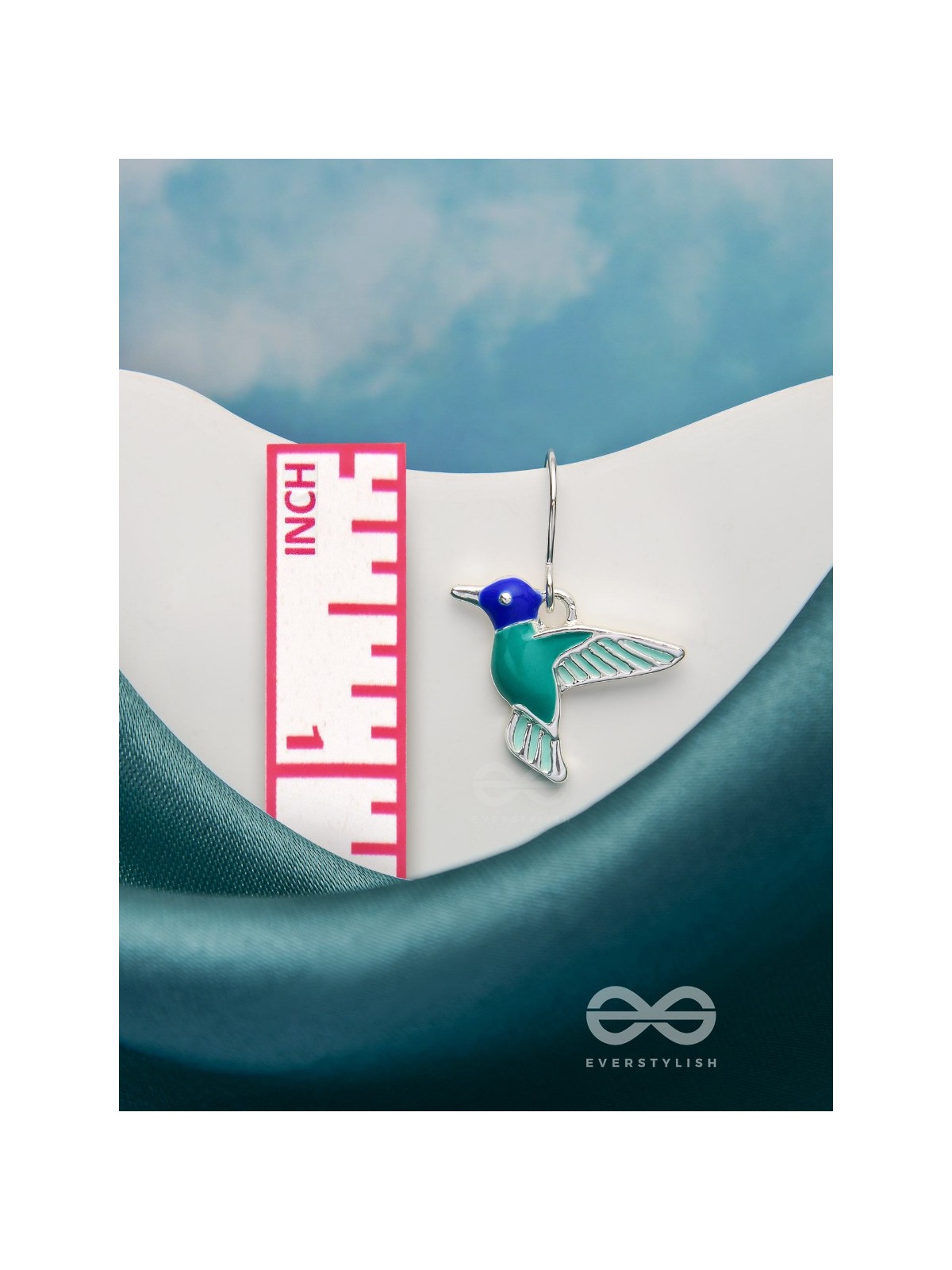 Sky Wings - Silver Enamelled Earrings