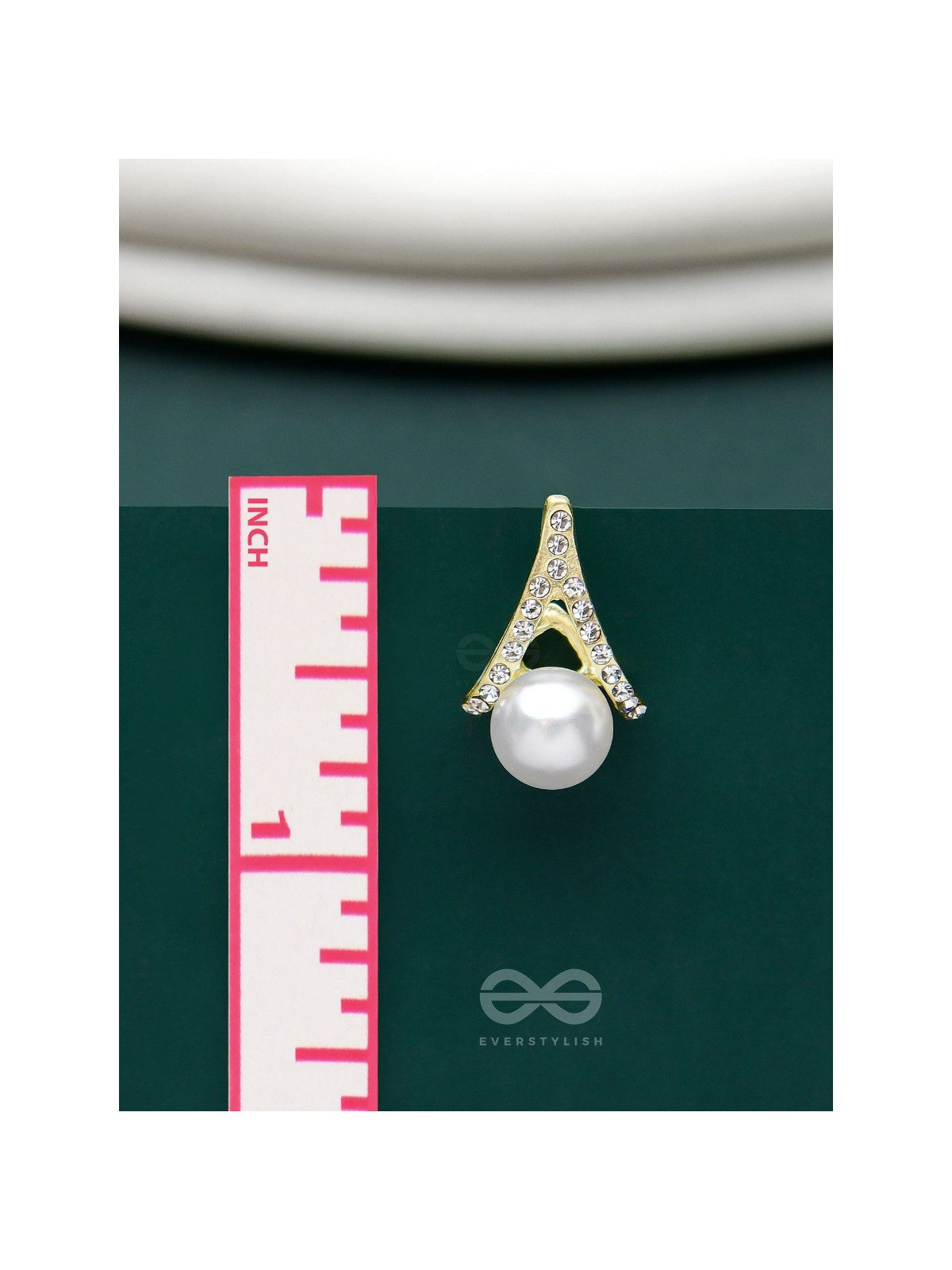 Glimmering Pearls - Golden Embellished Earrings