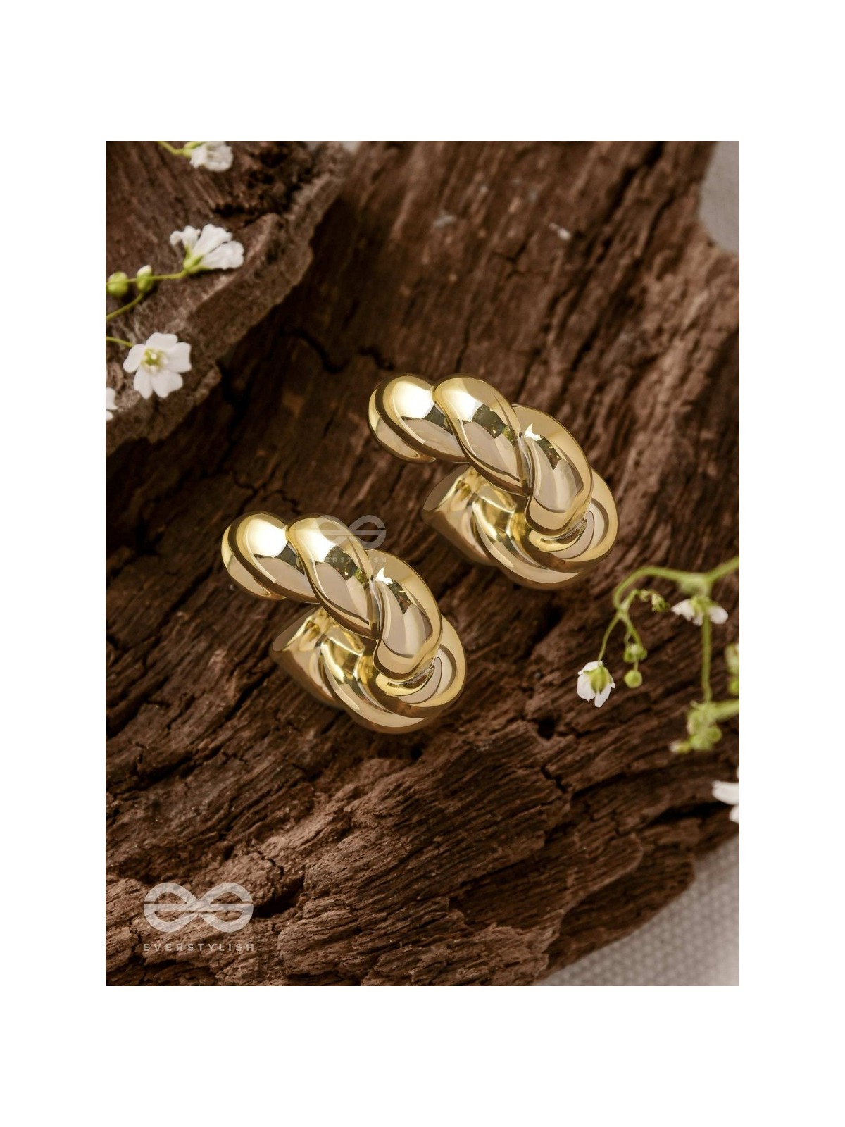 Dreamer'S Luster - Statement Golden Earrings