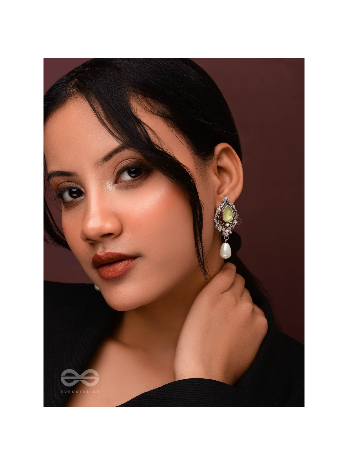 The Nature's Grace - Embellished And Enamelled Oxidised Earrings