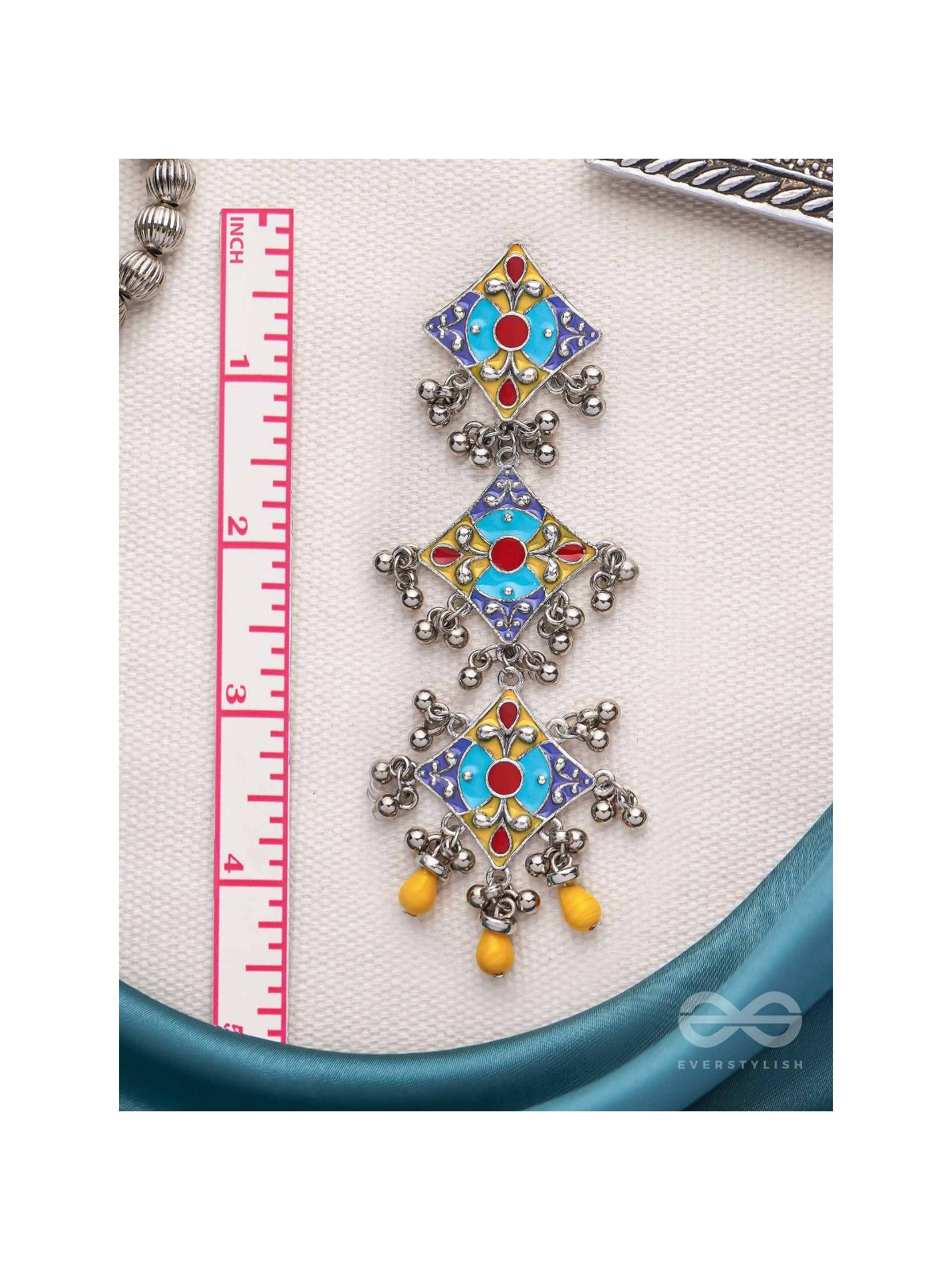 Sunny Daydreams - Statement Enamelled Oxidised Earrings