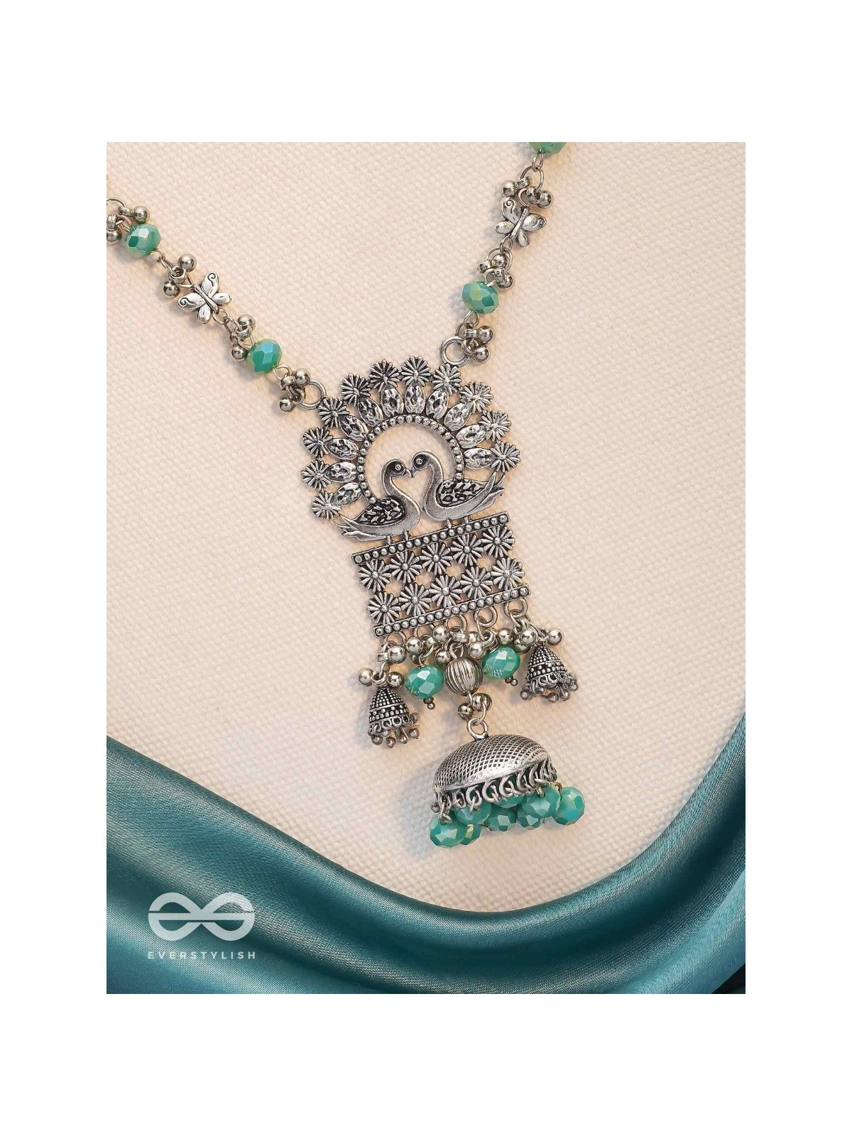 The Celestial Flutters - Statement Oxidised Neckpiece