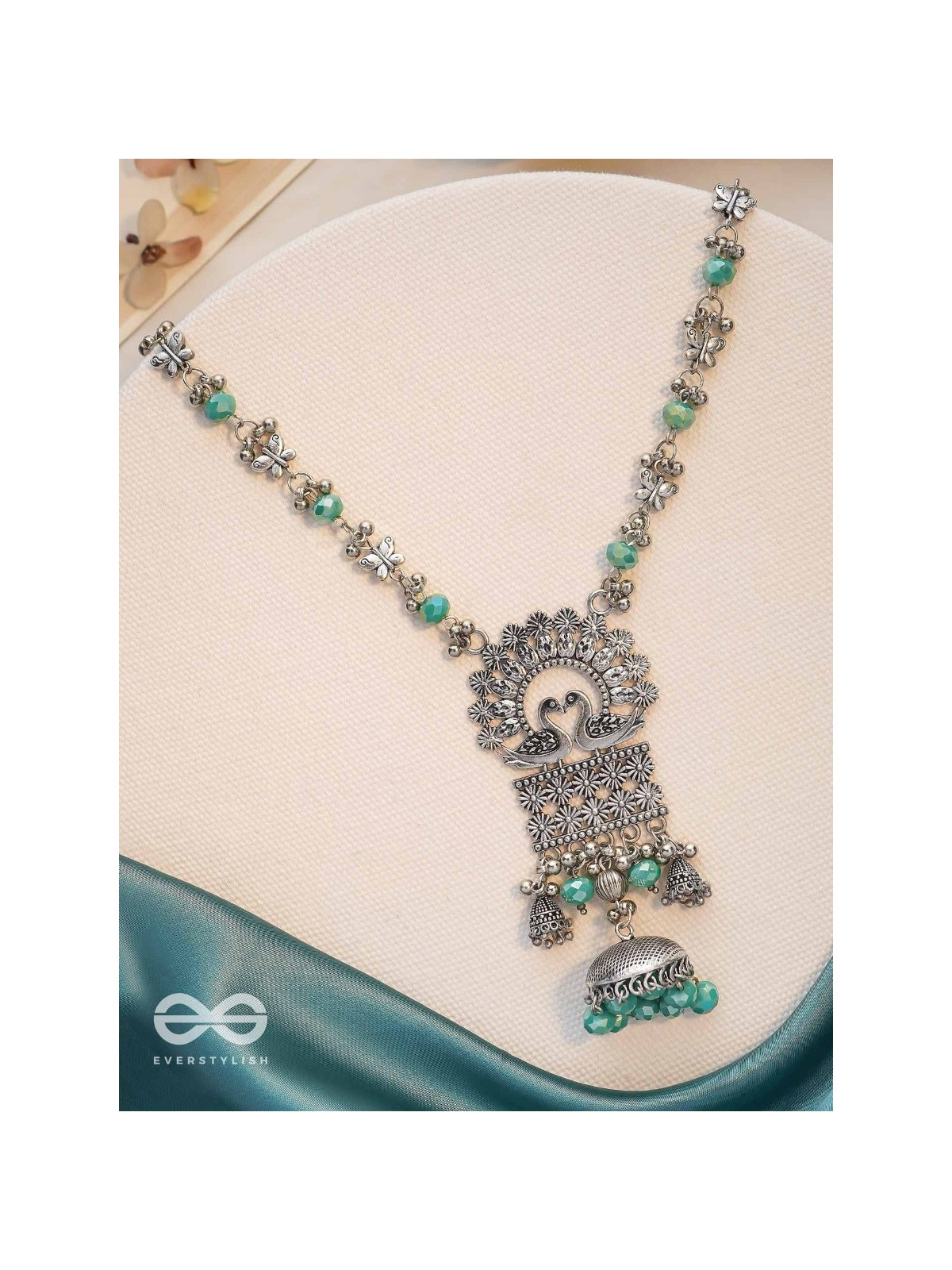 The Celestial Flutters - Statement Oxidised Neckpiece