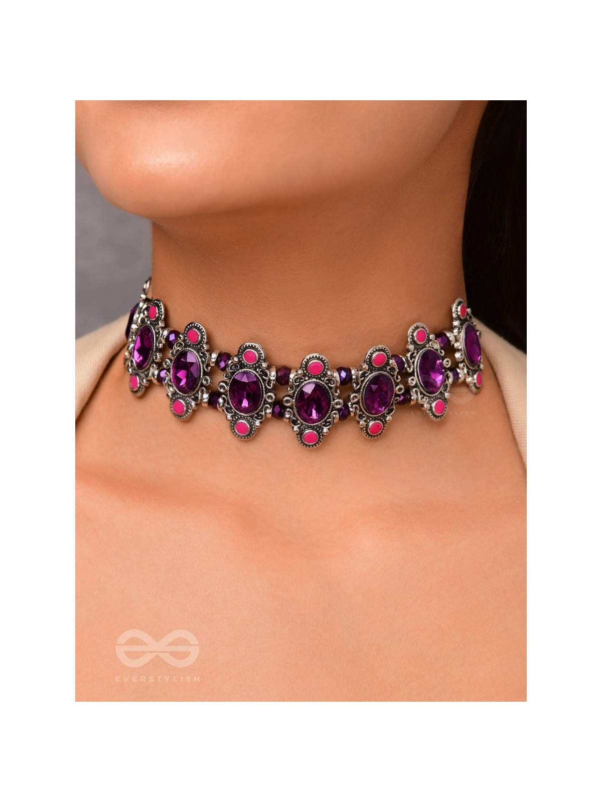 The Purple Passion - Statement Oxidised Neckpiece