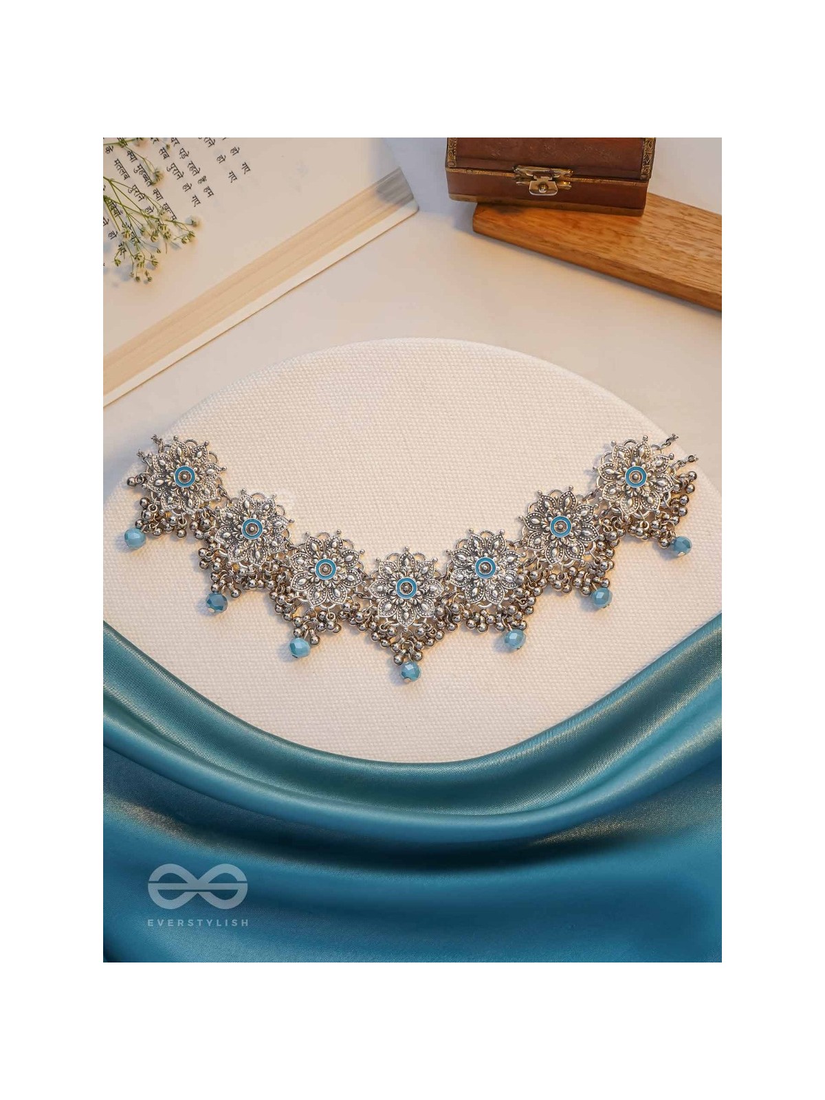 Heavenly Skies - Enamelled Oxidised Neckpiece