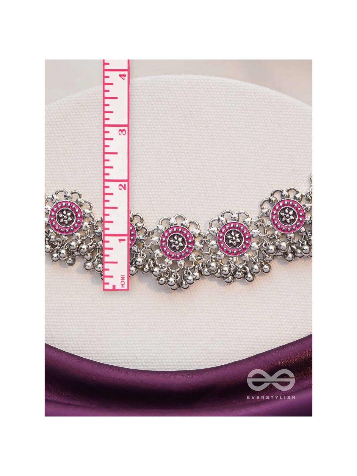 Rustic Blossoms - Enamelled Oxidised Neckpiece