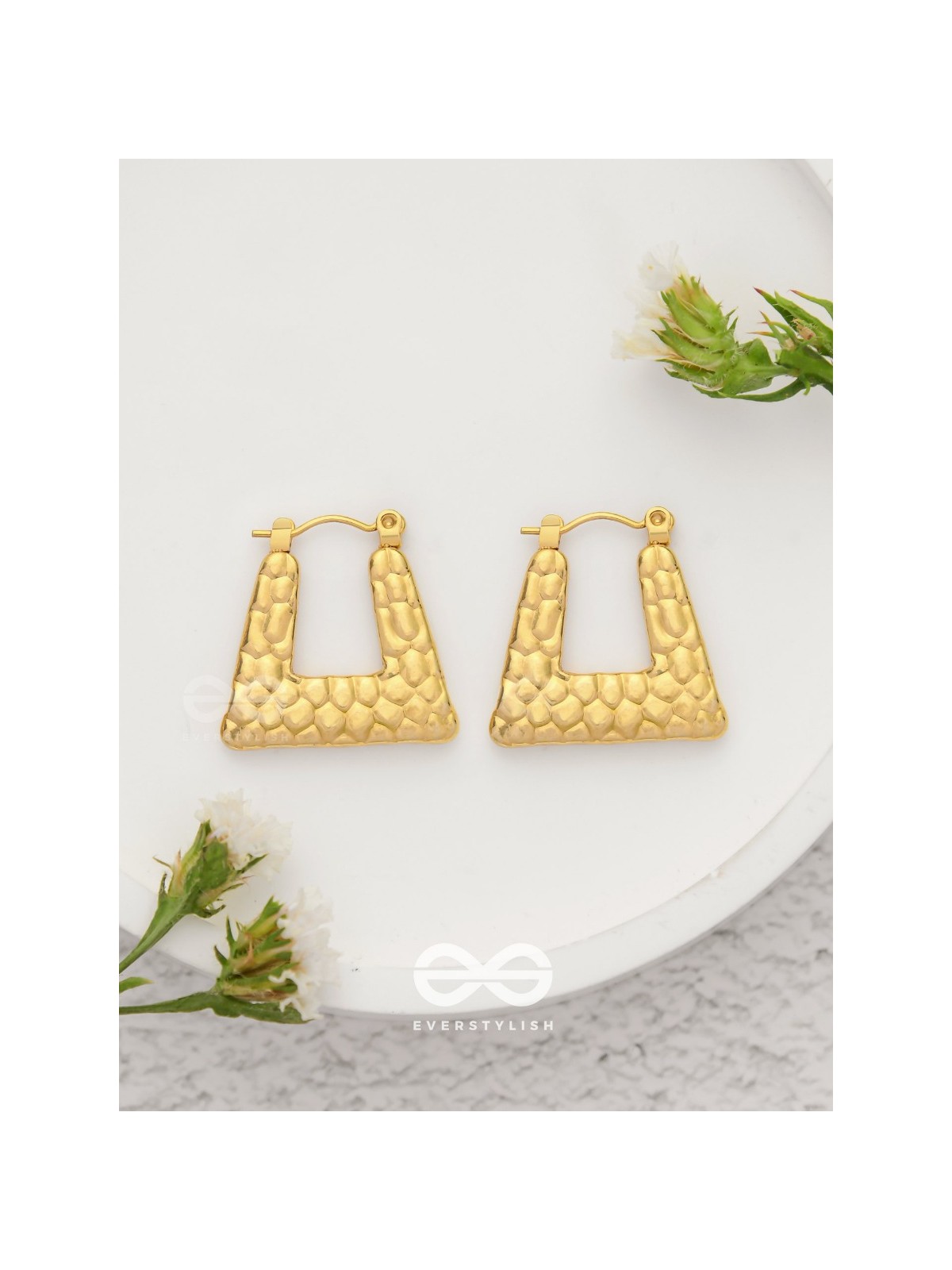 Ethereal Gleams - Golden Stainless Steel Earrings With Anti-Tarnish Coating