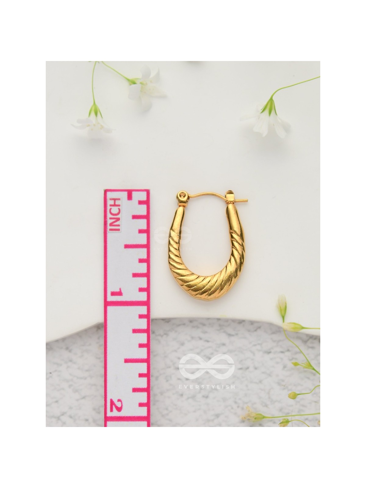 Moonbeam Echoes - Golden Stainless Steel Earrings With Anti-Tarnish Coating