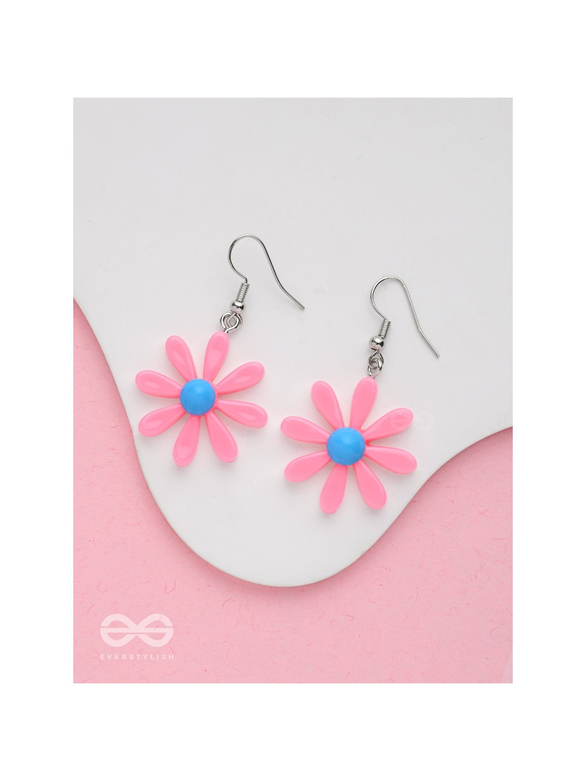 Bloom In Style - Elegant Acrylic Earrings (Pink)