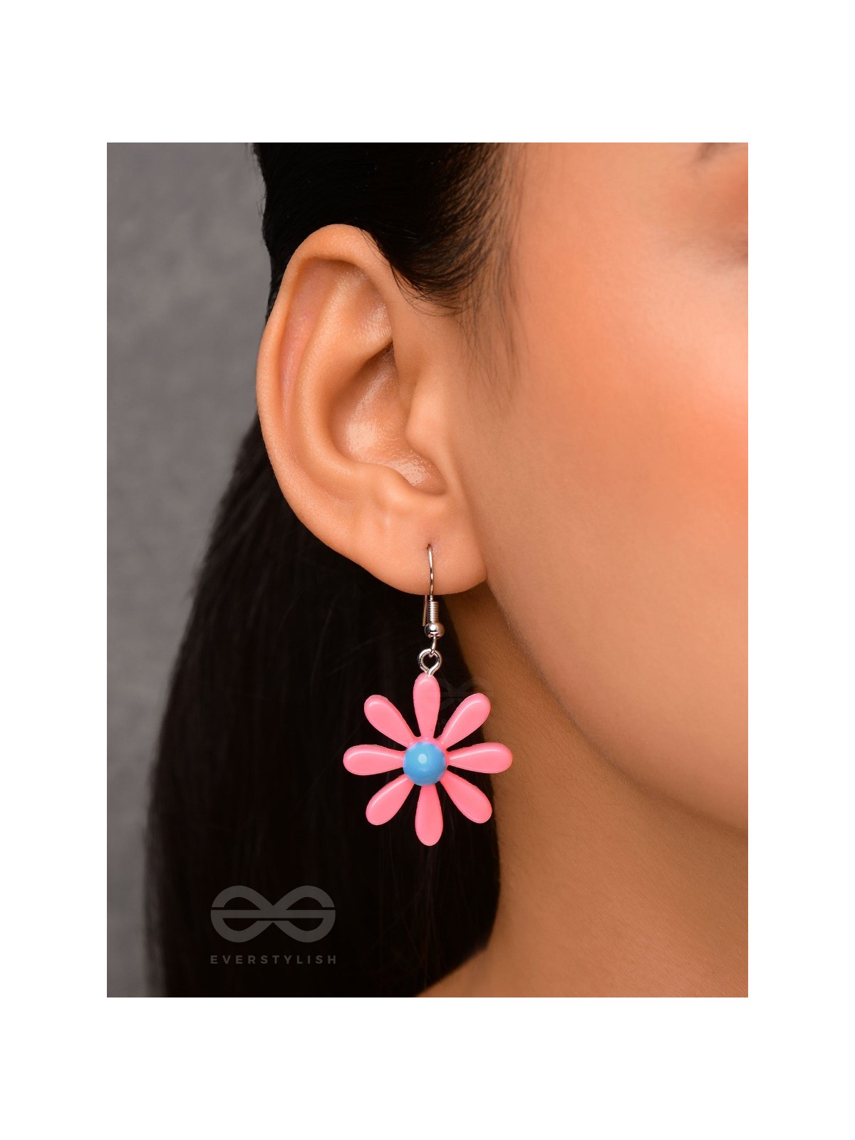 Bloom In Style - Elegant Acrylic Earrings (Pink)