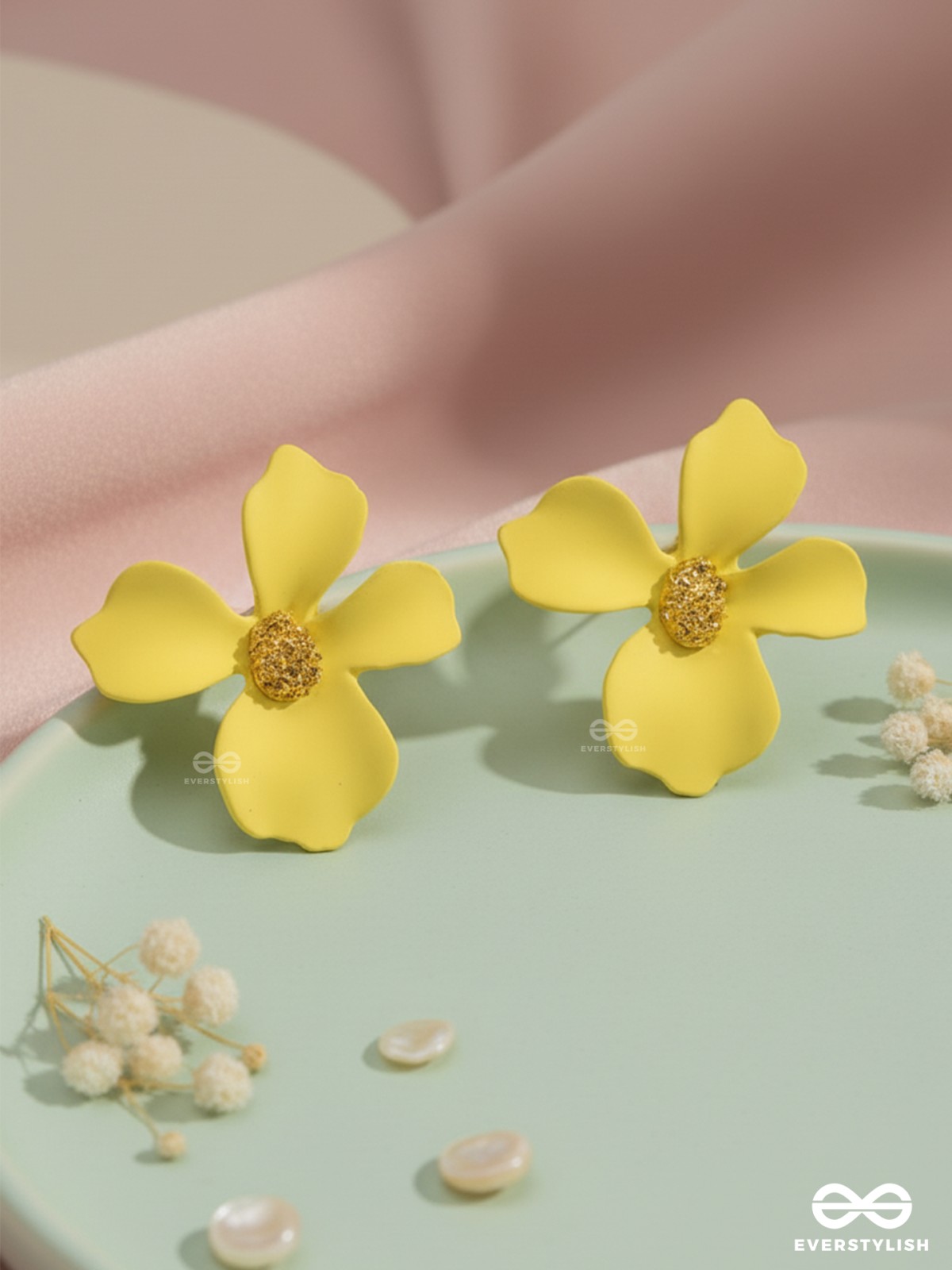 Citrine Bloom - Enameled Ear Studs