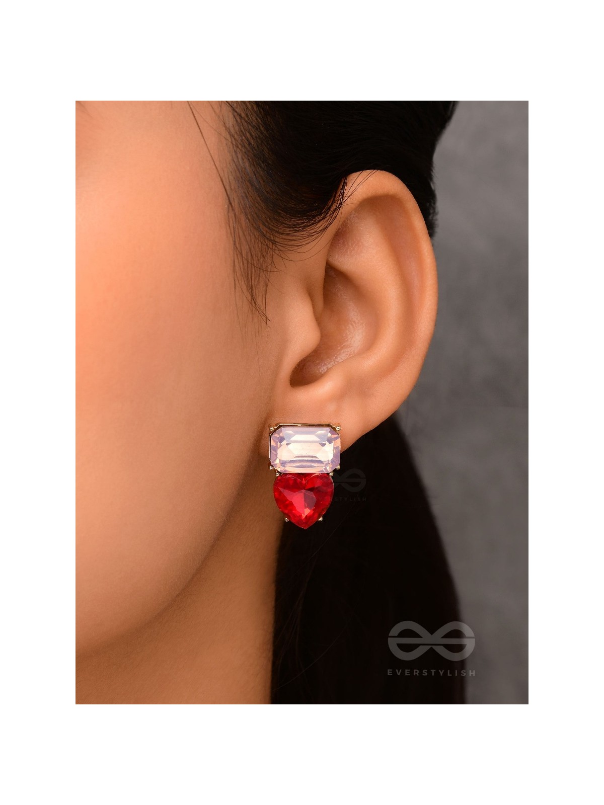 Crimson Lilac Lovebuds -Embellished Earrings 