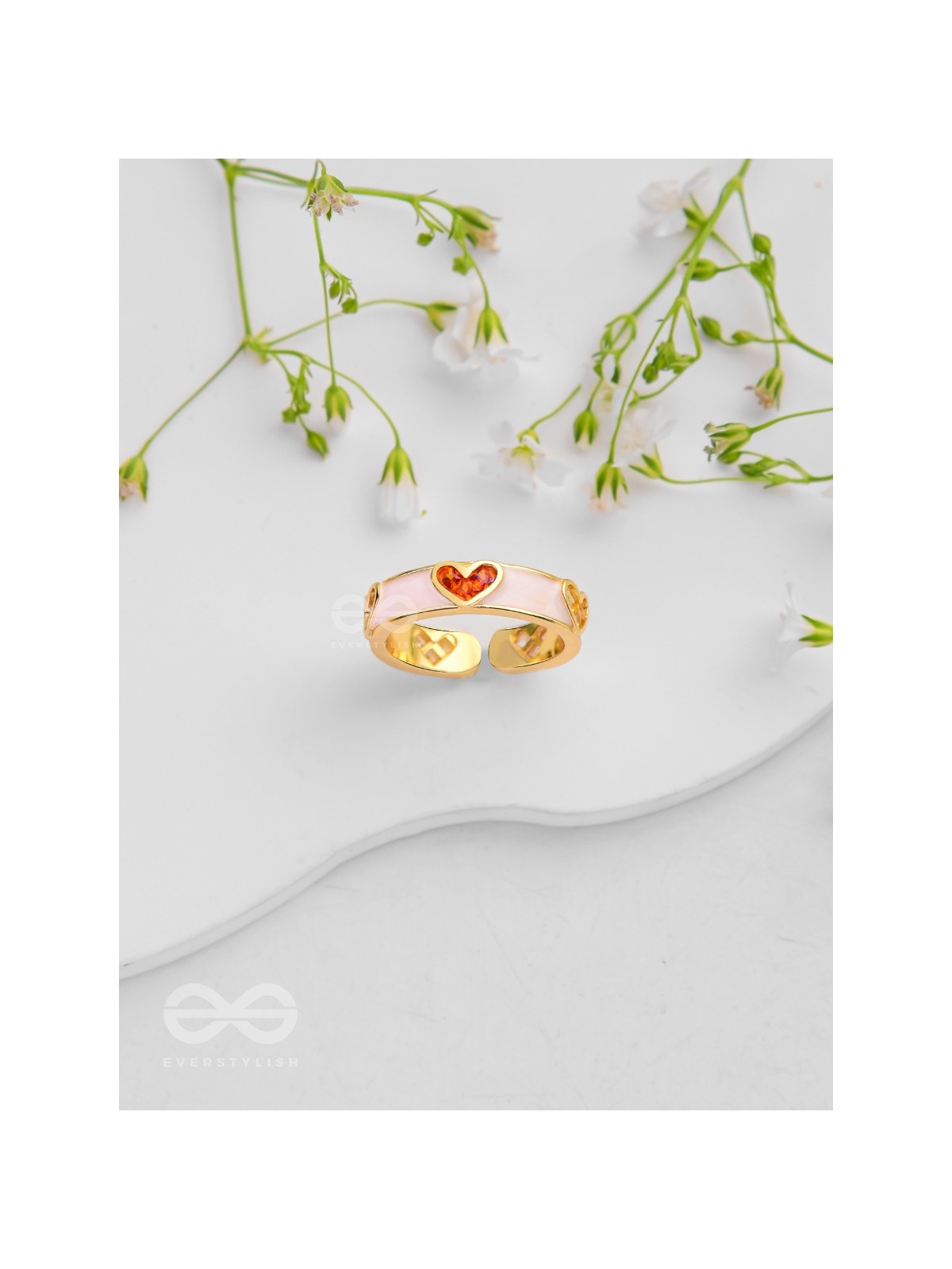 Adorable Affection - Heart Enamelled Ring 