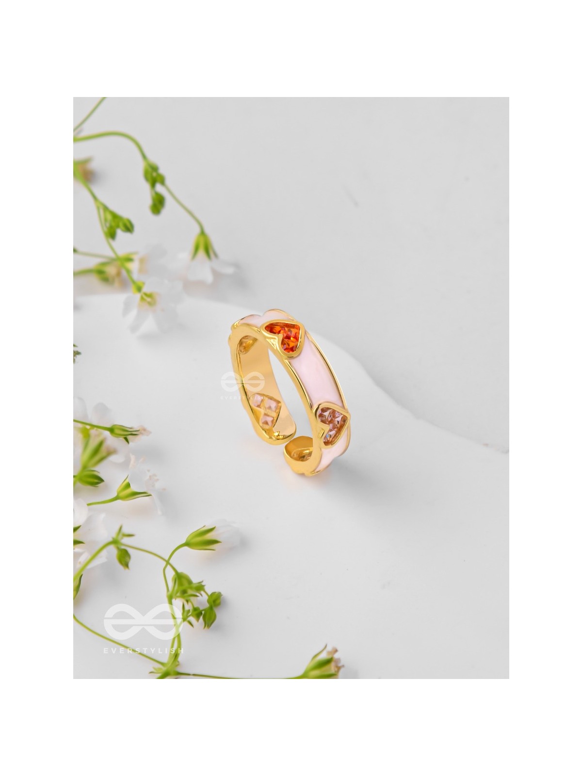 Adorable Affection - Heart Enamelled Ring 