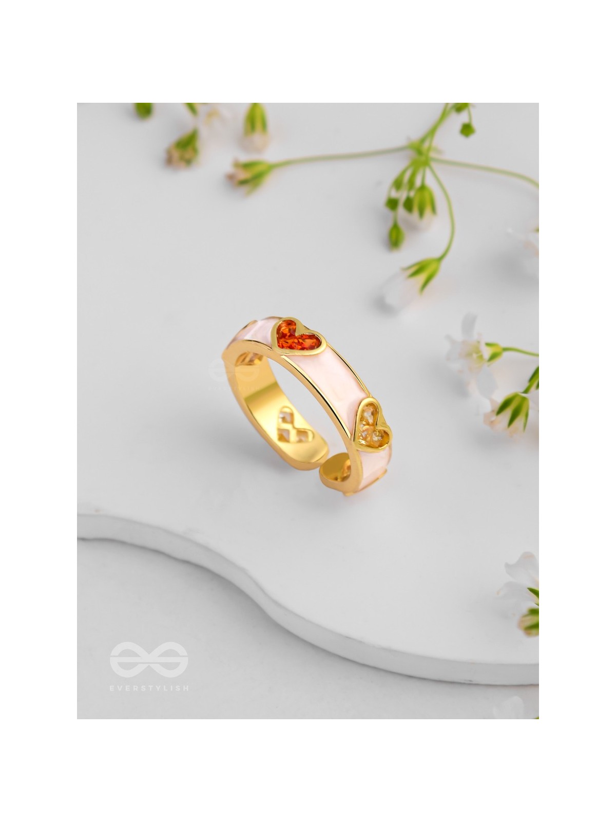 Adorable Affection - Heart Enamelled Ring 