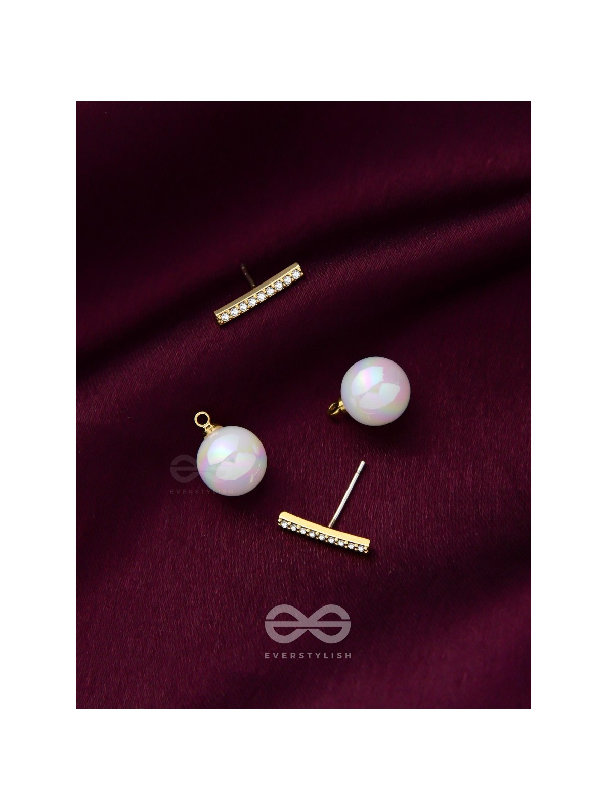 Modern Grace - Golden Embellished Ear Jackets