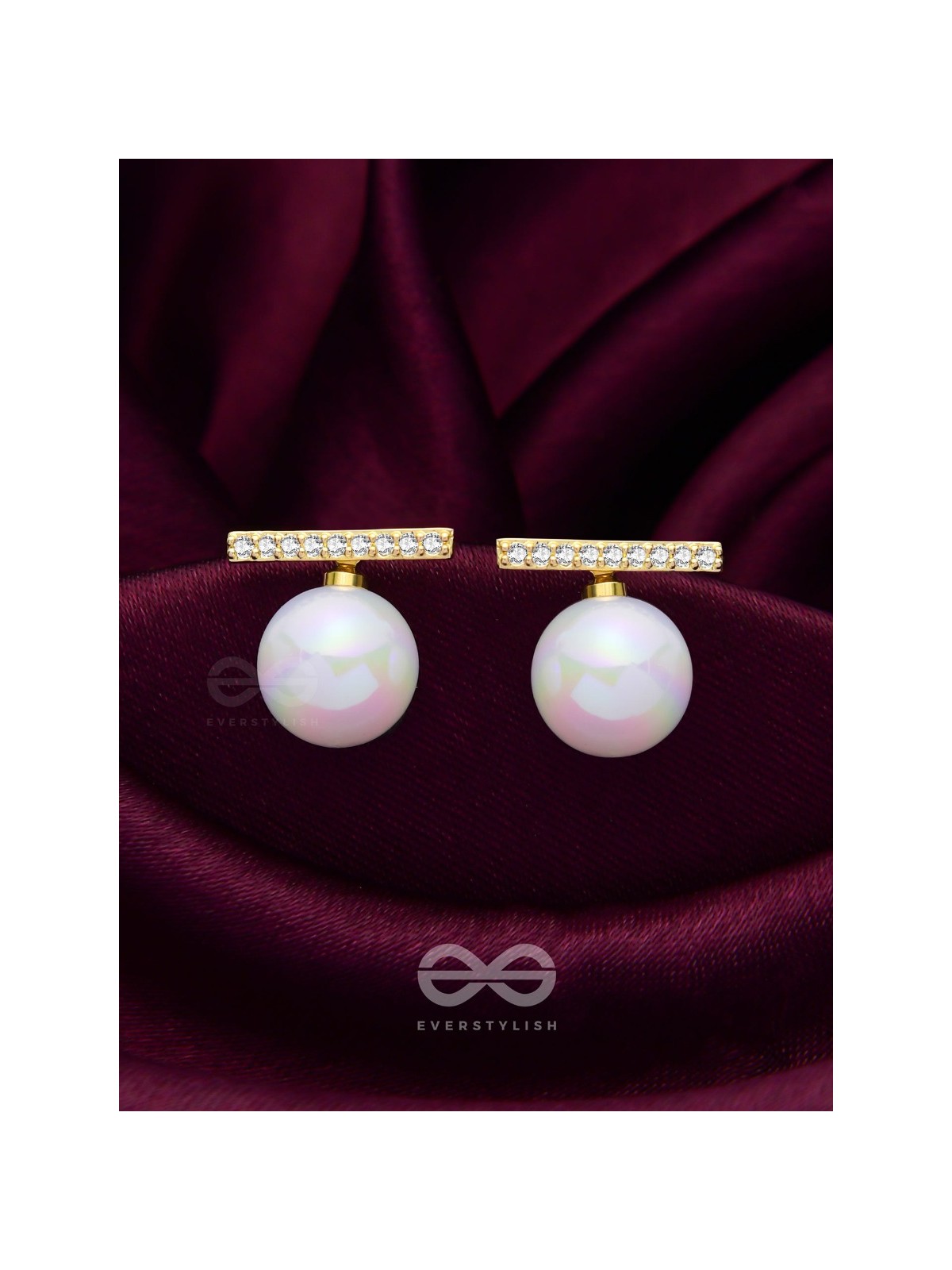 Modern Grace - Golden Embellished Ear Jackets