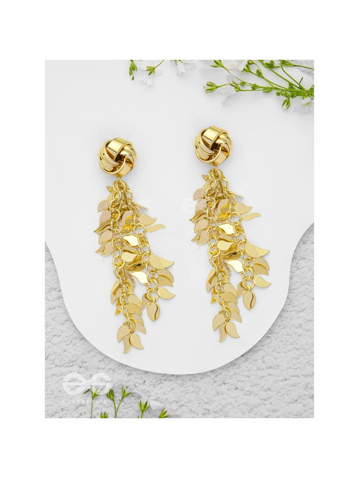 Dripping Leaves - Golden Earrings