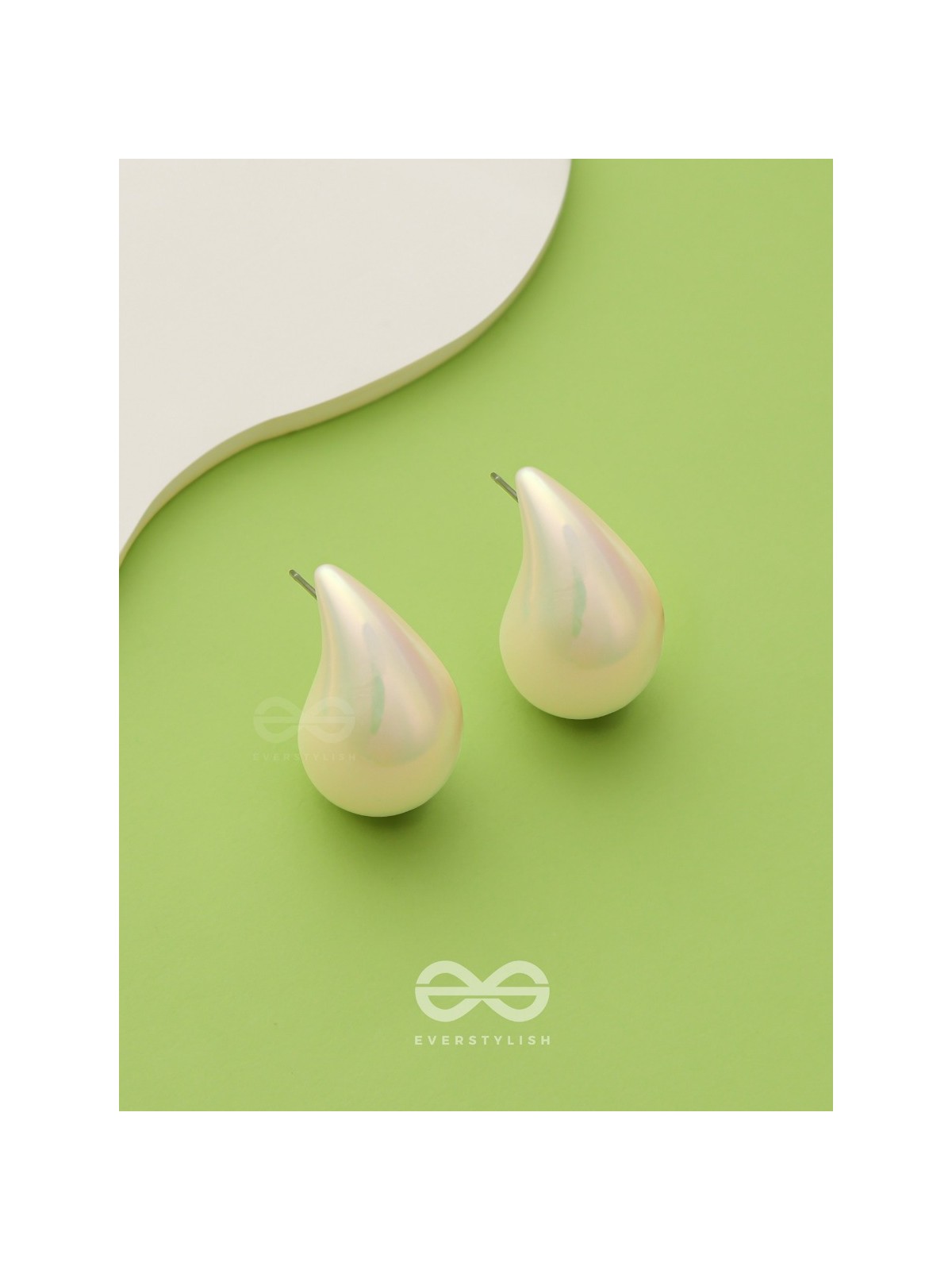 Glitter Drops - Holographic Acrylic Earrings (White)