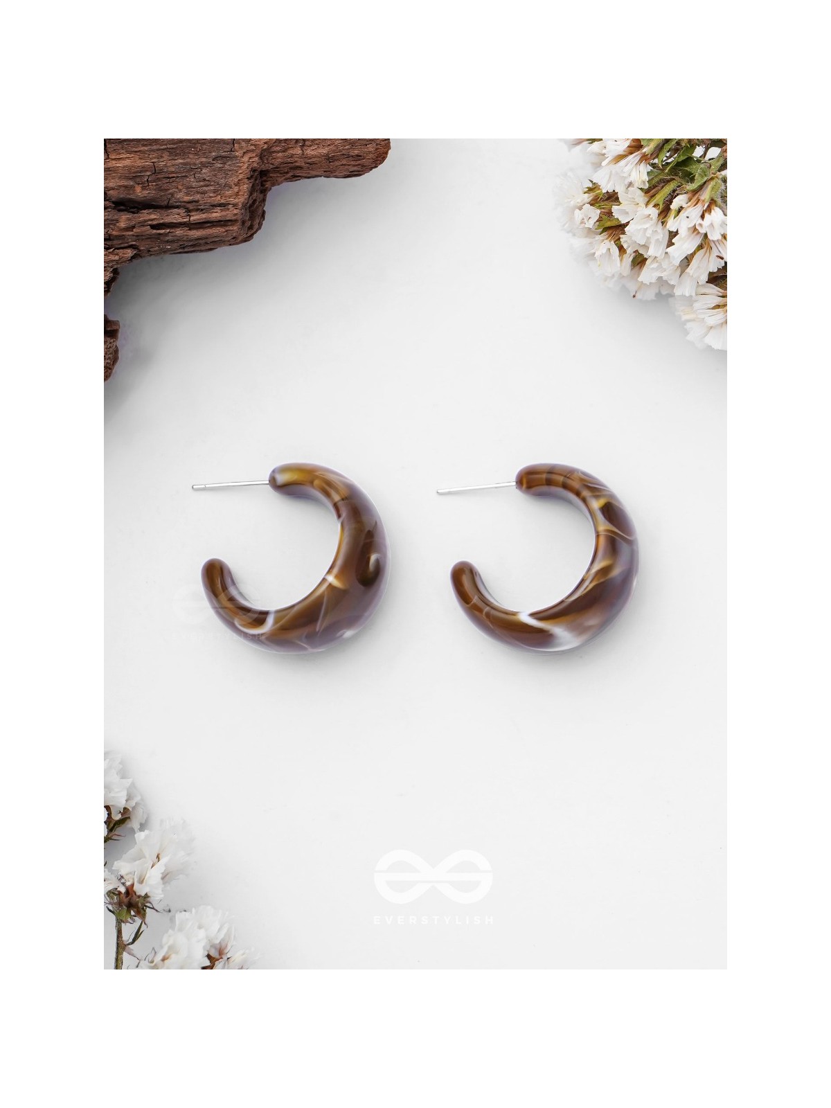 Cinnamon Swirl  - Acrylic Earrings