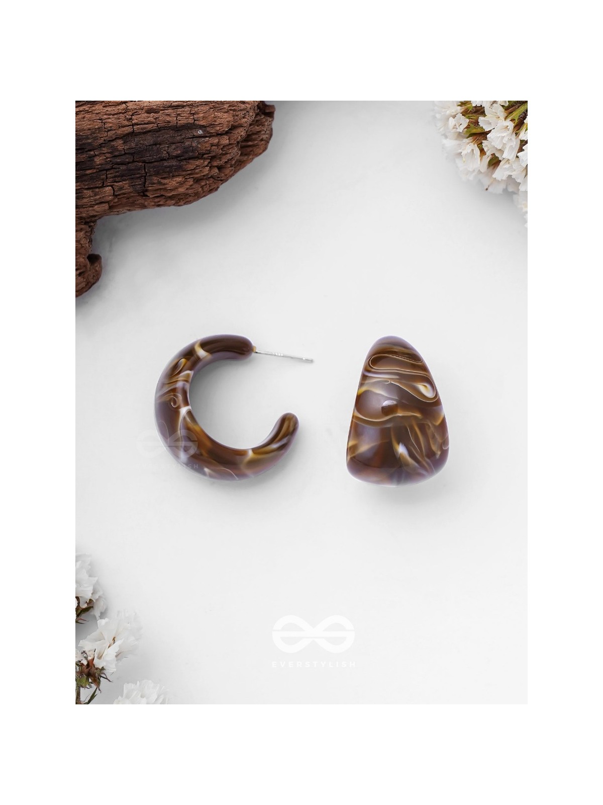 Cinnamon Swirl  - Acrylic Earrings