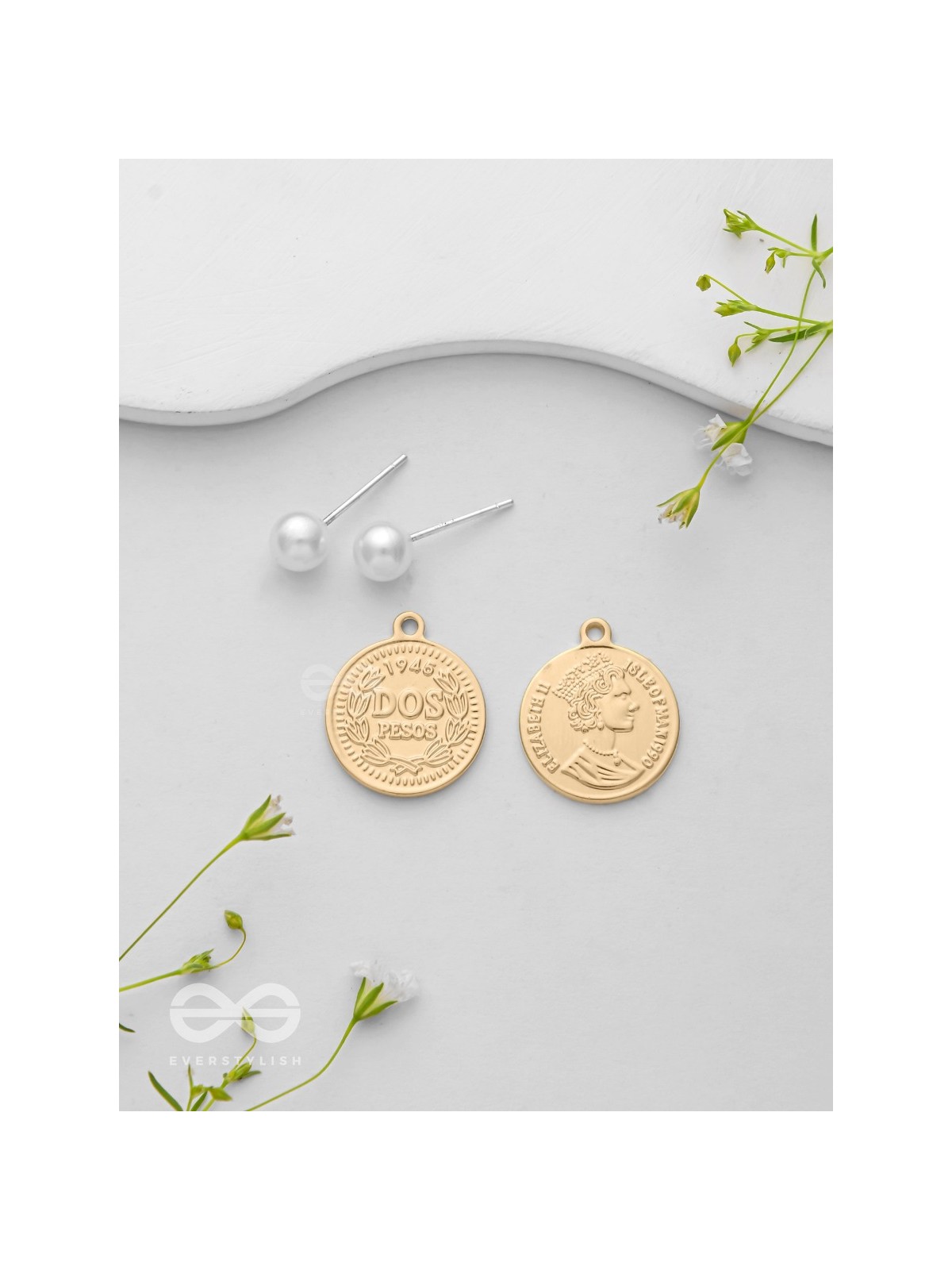 Victorian Rush - Golden Pearl Ear Jackets