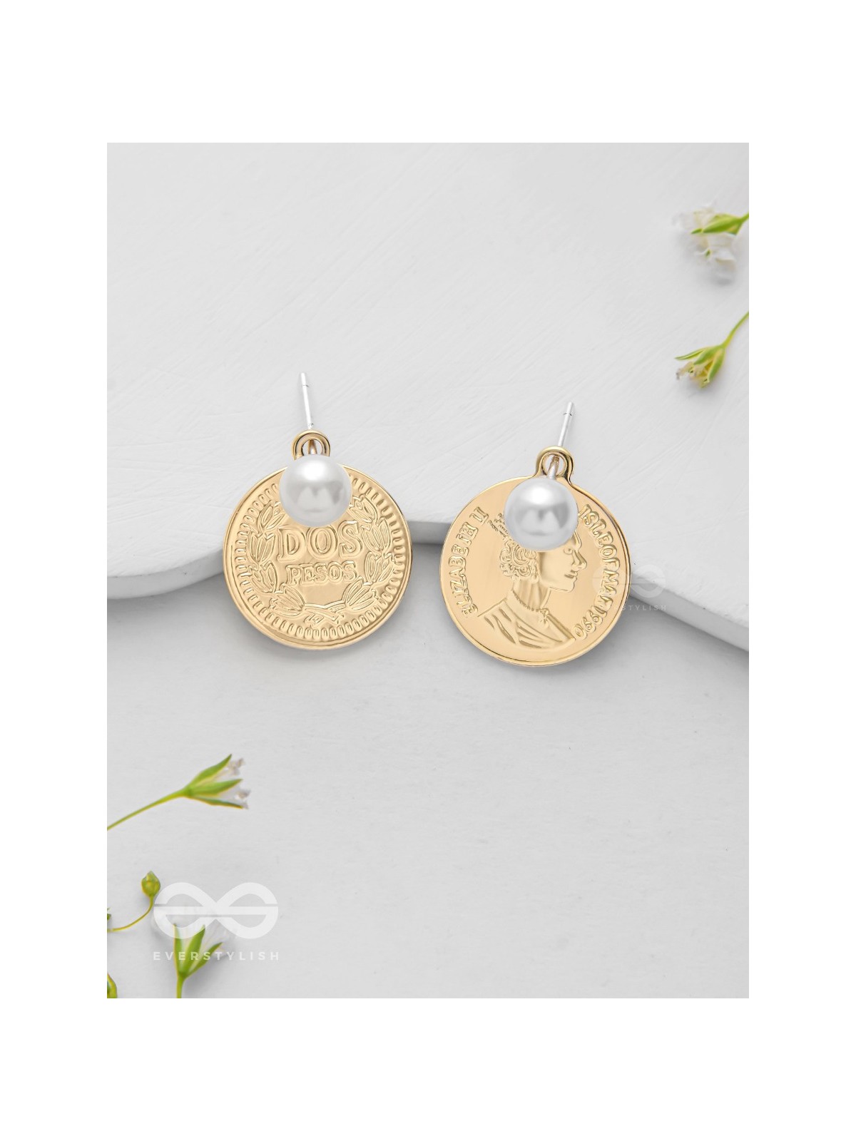 Victorian Rush - Golden Pearl Ear Jackets