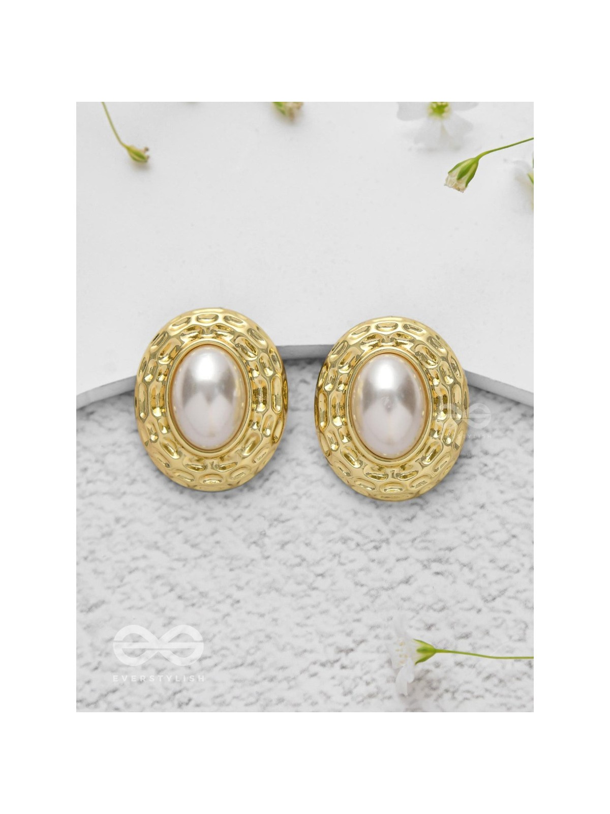 Gilded Pearls - Golden Earrings
