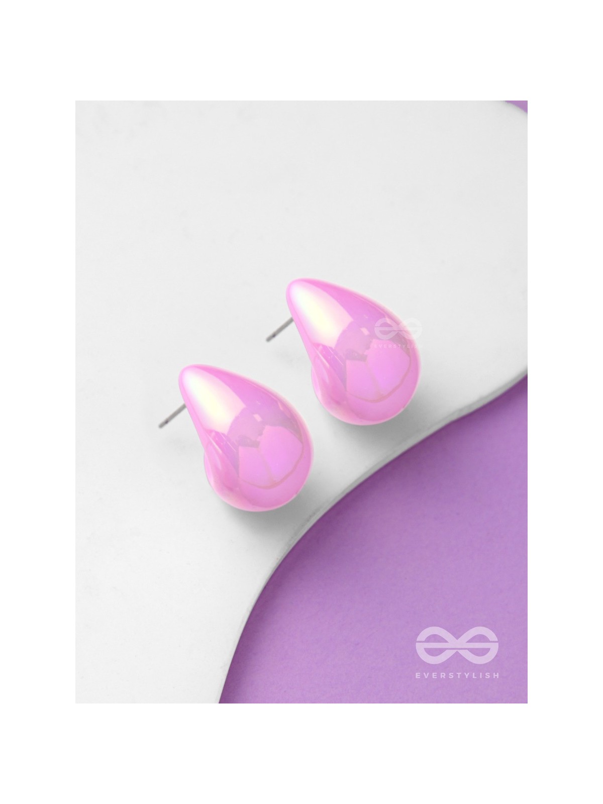 Shining Crescents - Holographic Acrylic Earrings (Pink)
