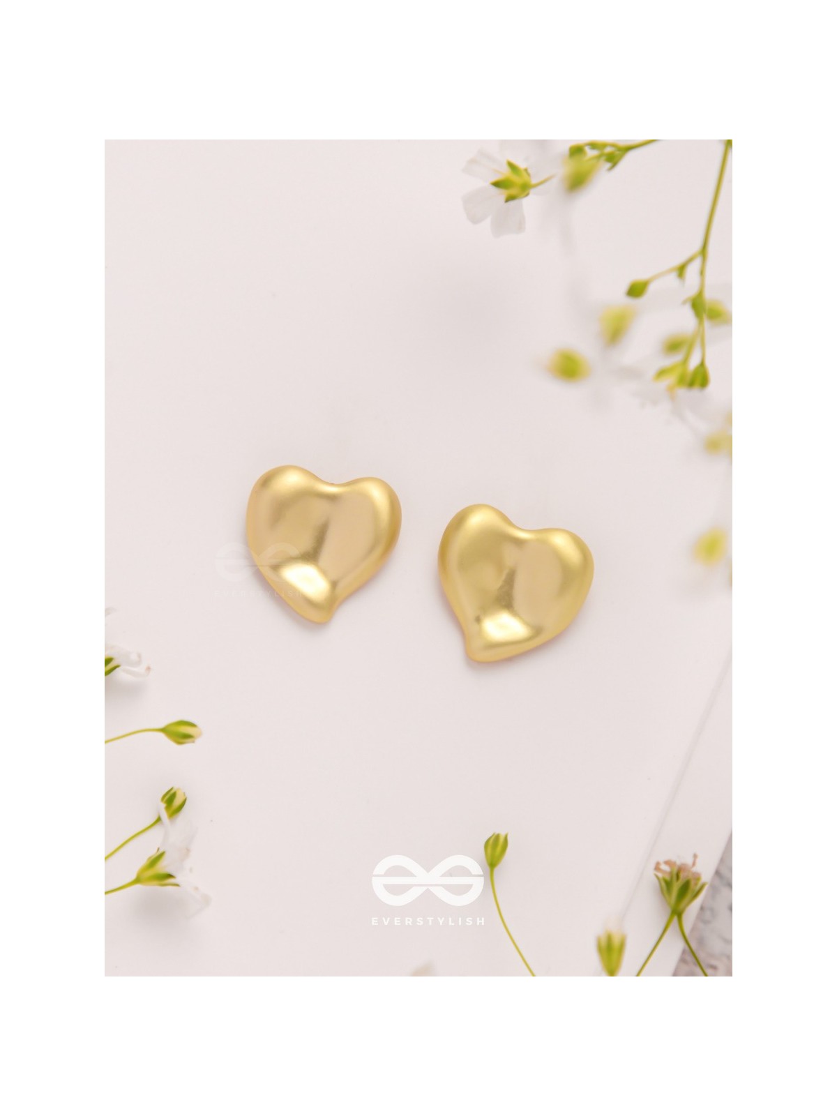 Love Affection - Golden Stud Earrings 