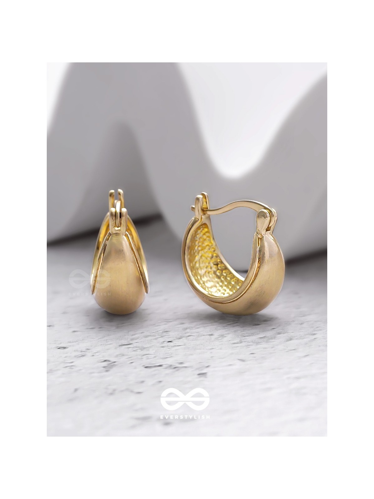 Gilded in Matte - Golden Earrings