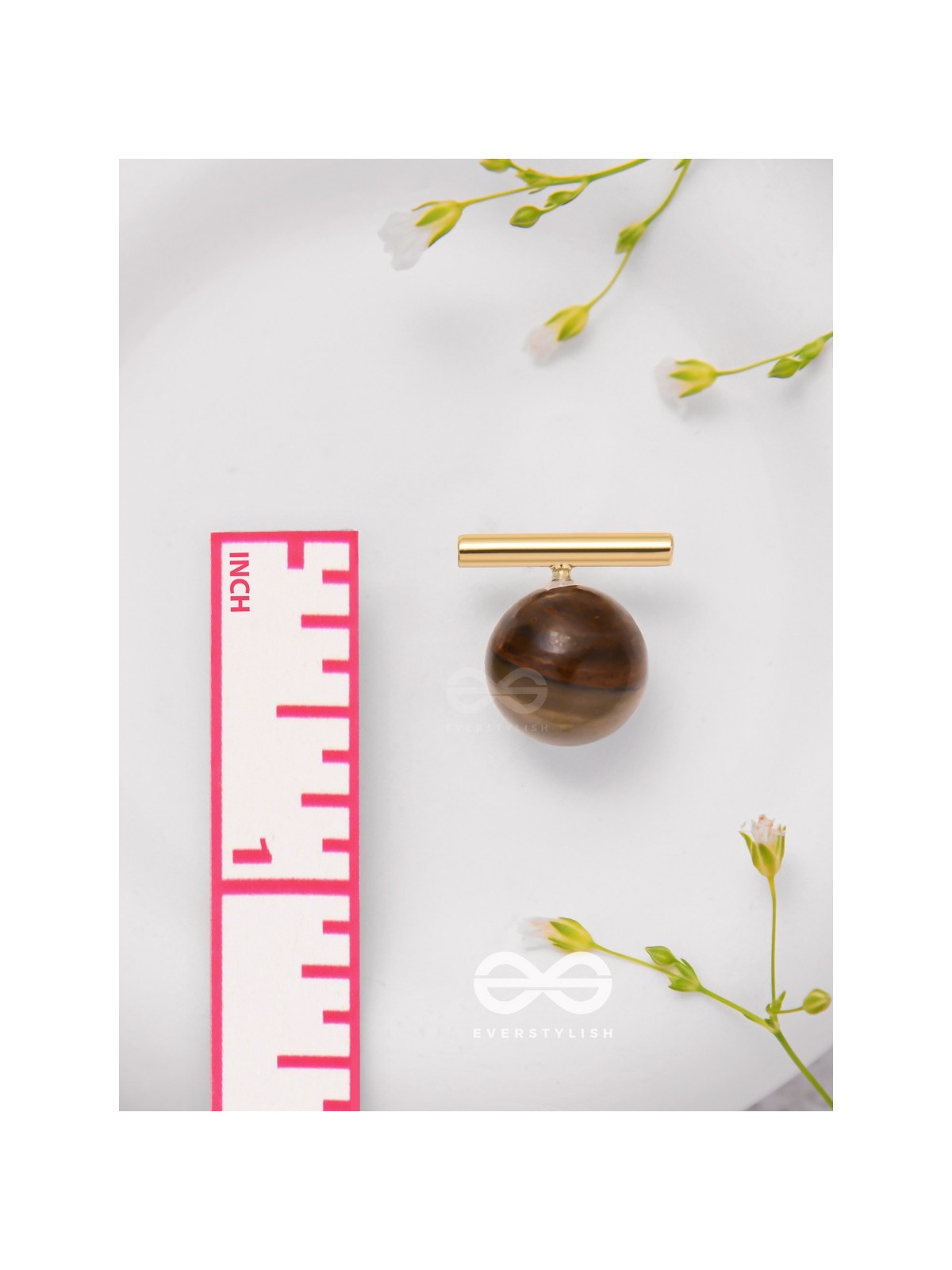 Spinning Coffee - Golden Stud Earrings