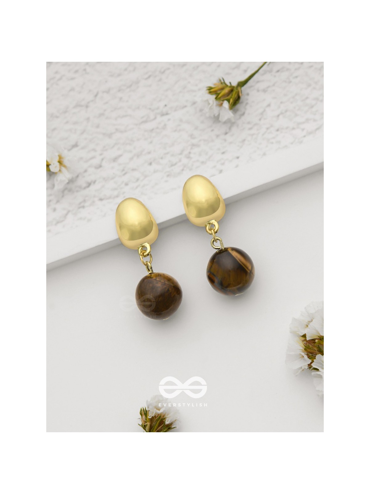 Mocha Bells - Casual Golden Earrings