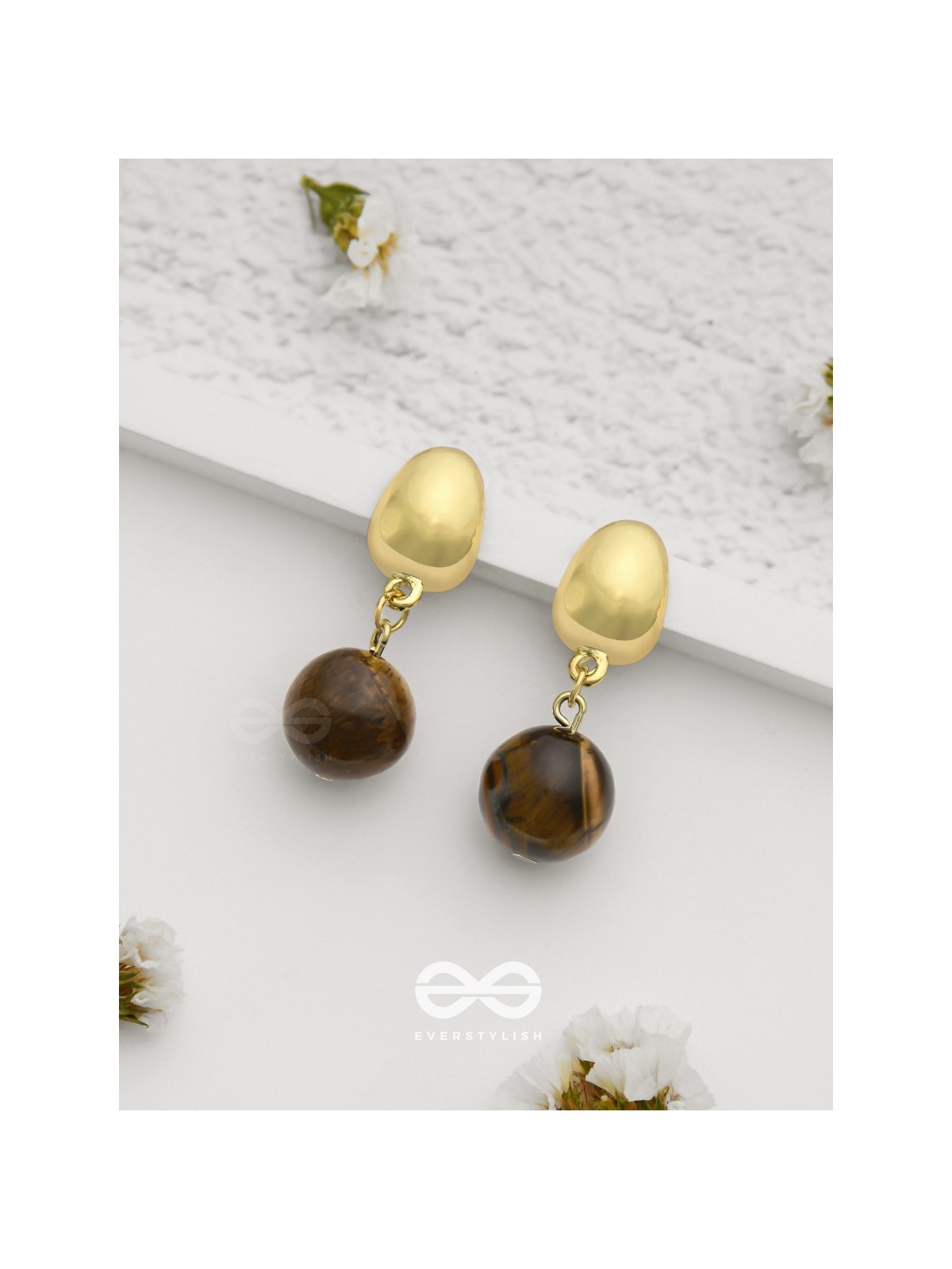 Mocha Bells - Casual Golden Earrings