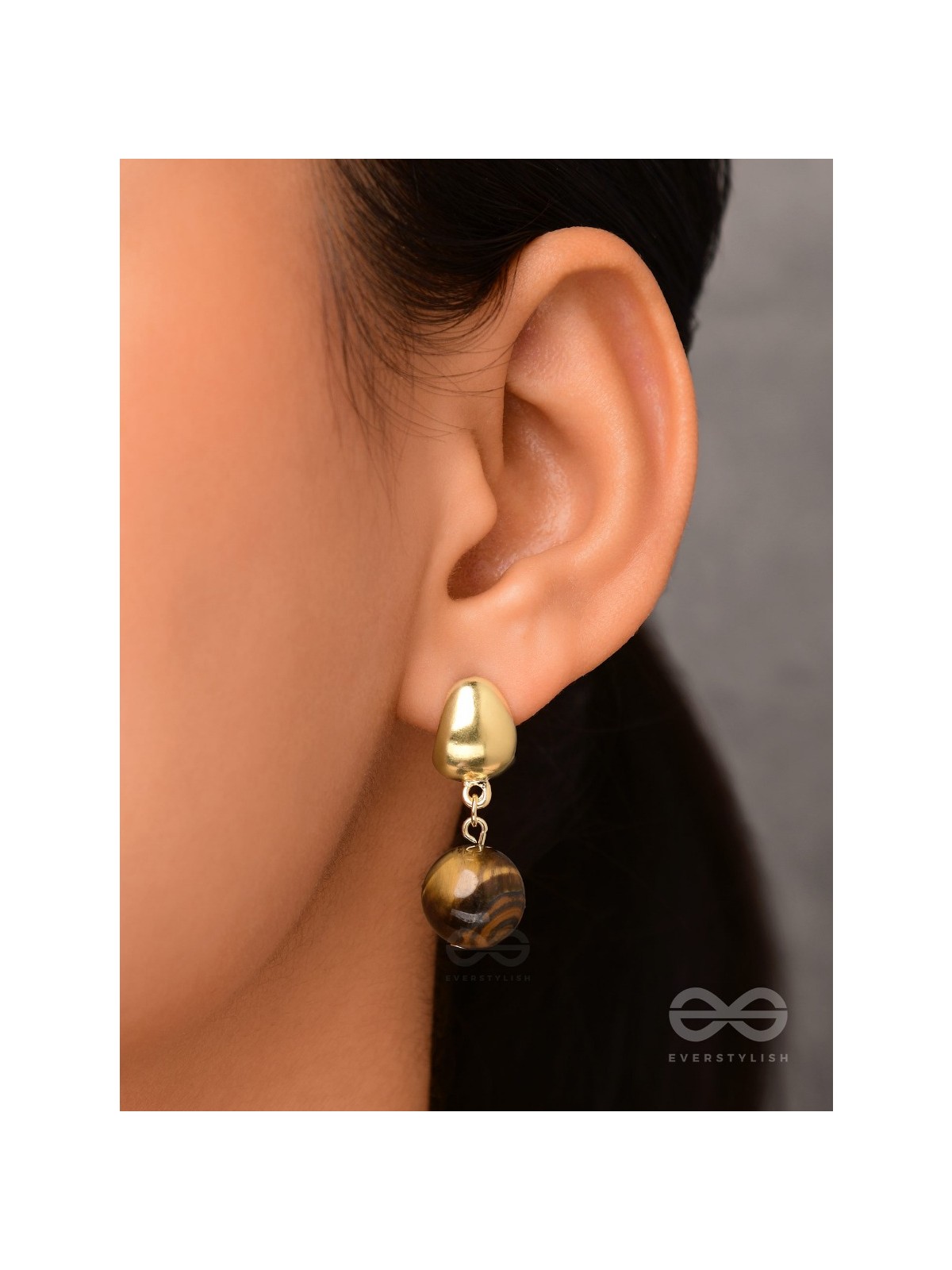 Mocha Bells - Casual Golden Earrings