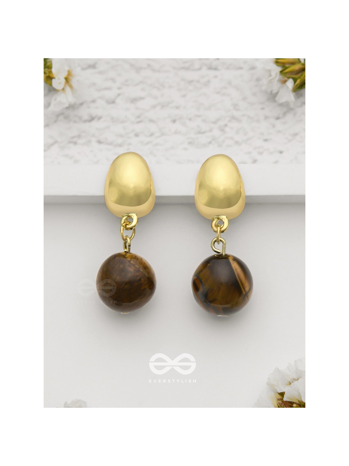 Mocha Bells - Casual Golden Earrings