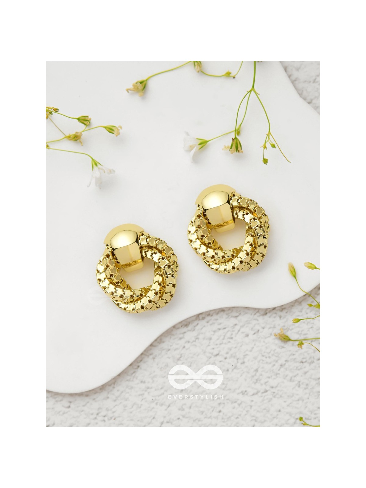Tangled Radiance - Golden  Stud Earrings