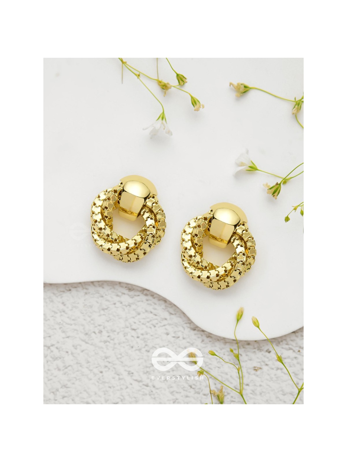 Tangled Radiance - Golden  Stud Earrings