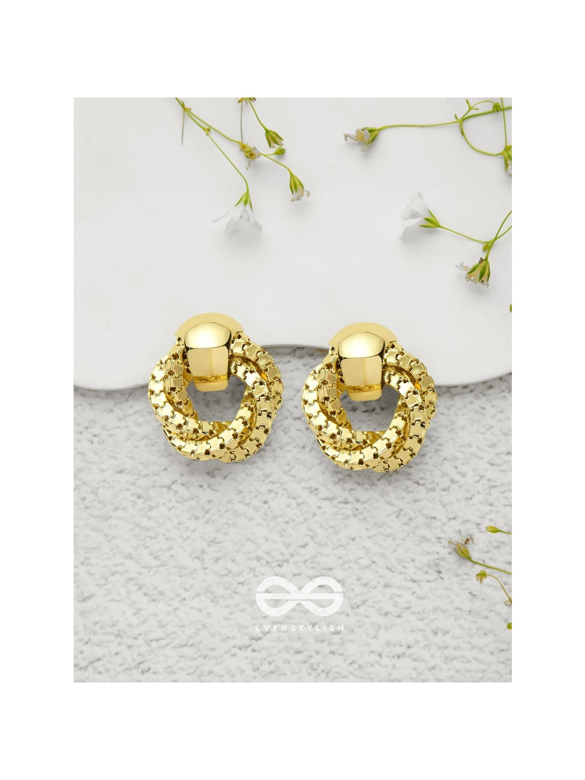 Tangled Radiance - Golden  Stud Earrings