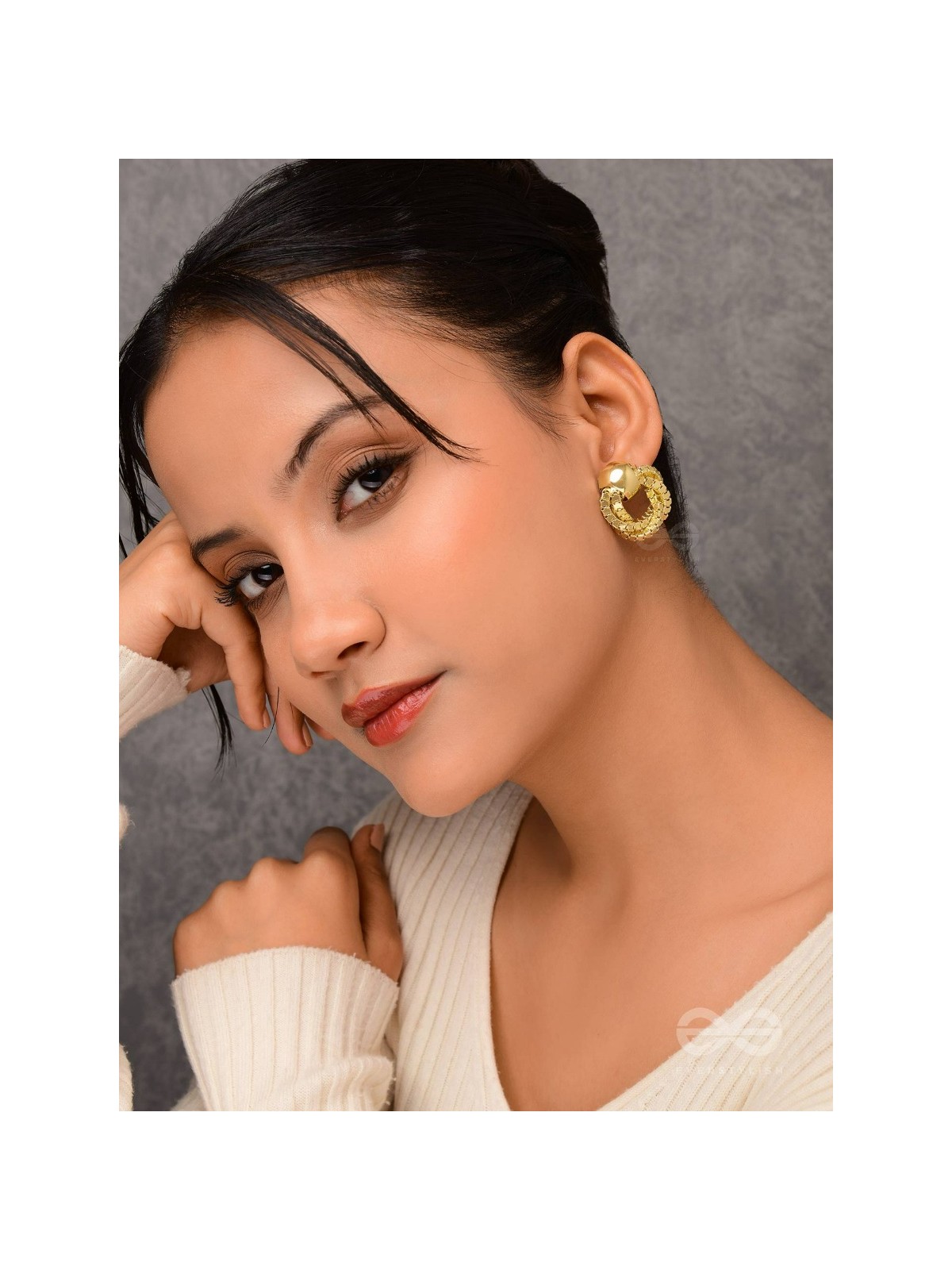 Tangled Radiance - Golden  Stud Earrings