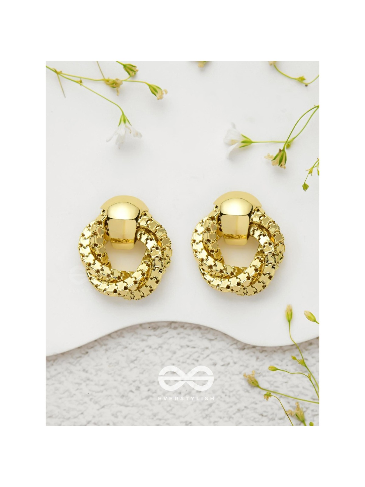 Tangled Radiance - Golden  Stud Earrings