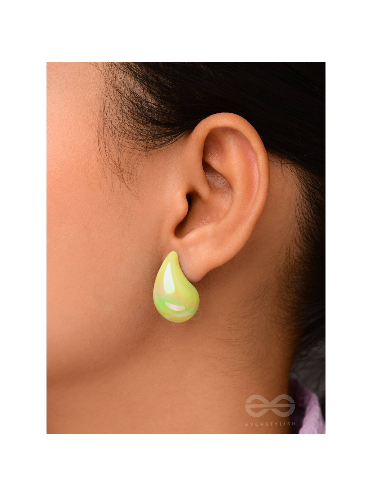 Glitter Drops - Holographic Acrylic Earrings (Green)
