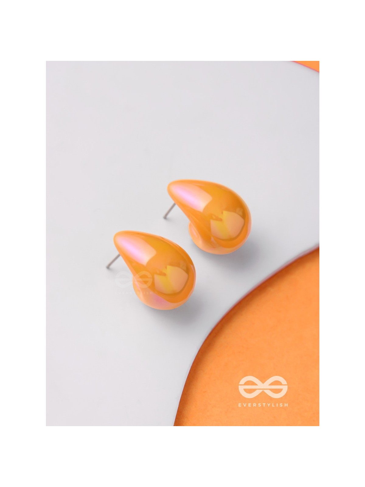 Shining Crescents - Holographic Acrylic Earrings (Orange)