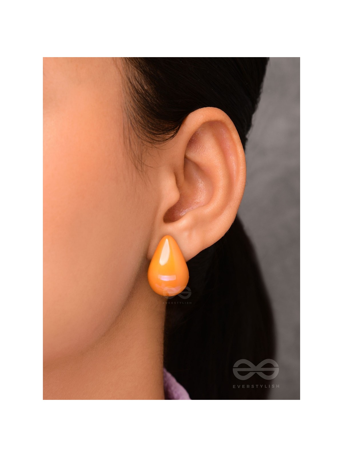 Shining Crescents - Holographic Acrylic Earrings (Orange)