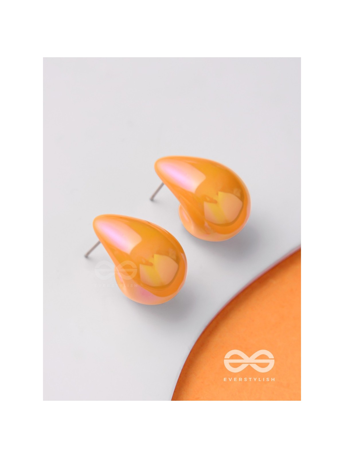 Shining Crescents - Holographic Acrylic Earrings (Orange)