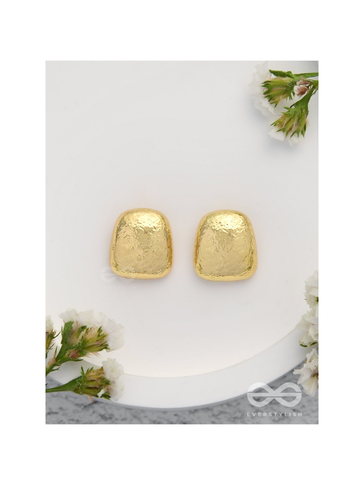 Midas Touch - Textured Golden Earrings 