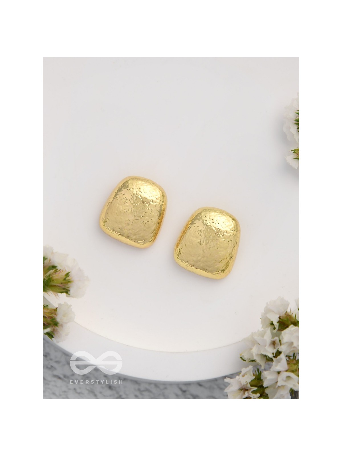 Midas Touch - Textured Golden Earrings 