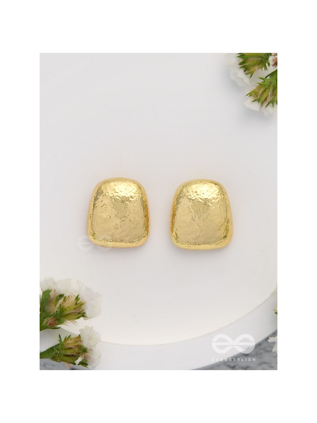 Midas Touch - Textured Golden Earrings 