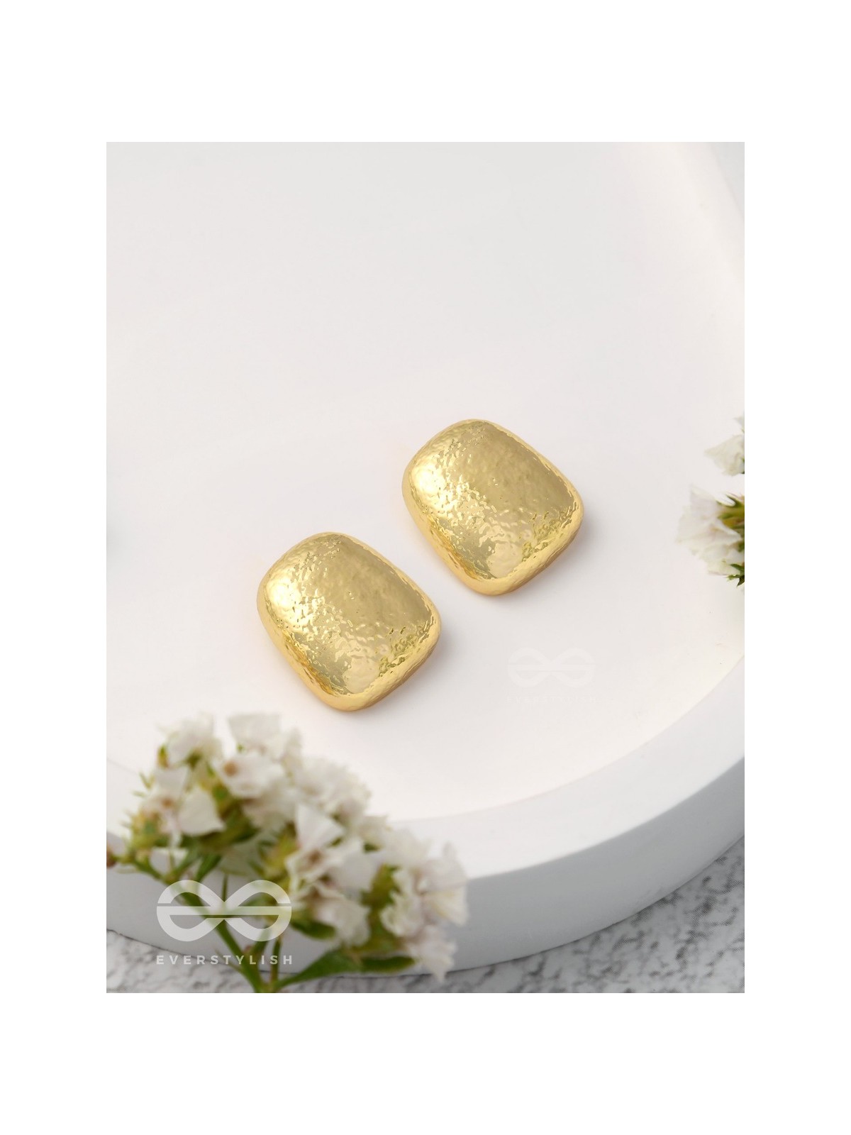 Midas Touch - Textured Golden Earrings 