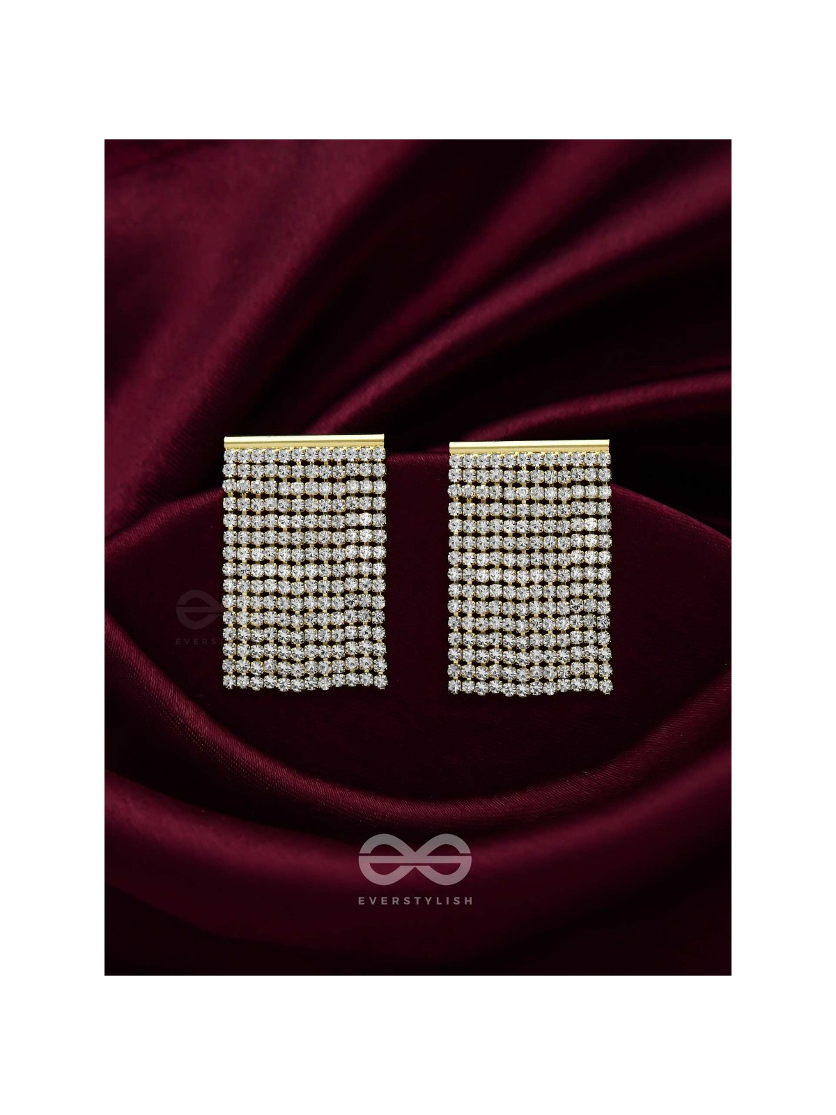 Starry Falls - Golden Embellished Earrings